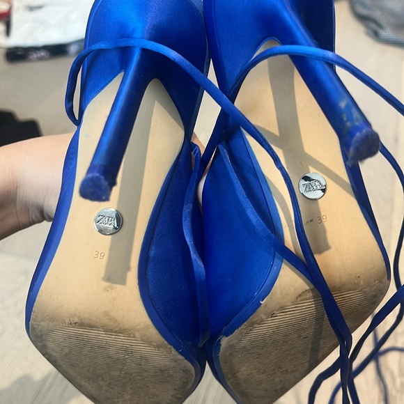 Zara blue lace up heels - Picture 4 of 4